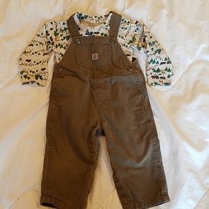 Carhatt Overalls and Mountain Animals Onepiece